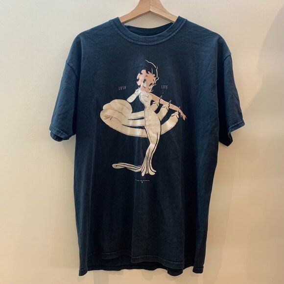 Betty Boop Vintage 1990s Lush Life Jerzees Tag Shirt - Size Large - Picture 1 of 7